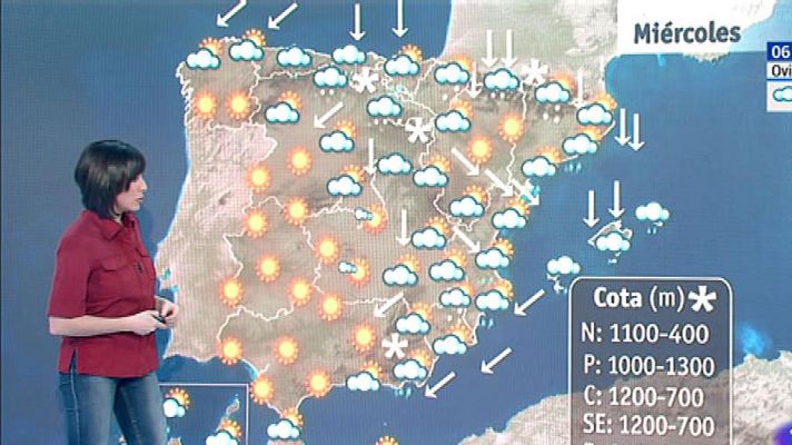 El tiempo - Este martes, temperaturas en descenso generalizado y viento fuerte en el noreste