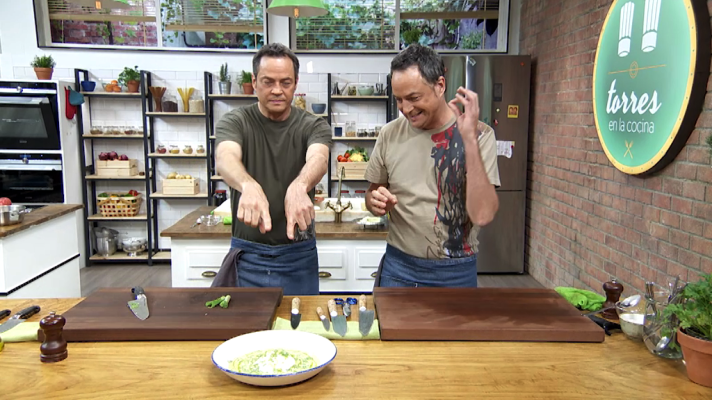 Torres en la cocina - Crema de calabacín y bacalao al horno