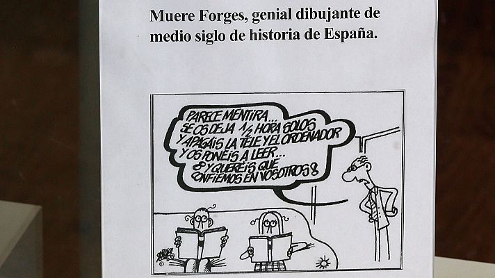 Telediario 1 - Compañeros de profesión rinden homenaje a Forges en sus viñetas
