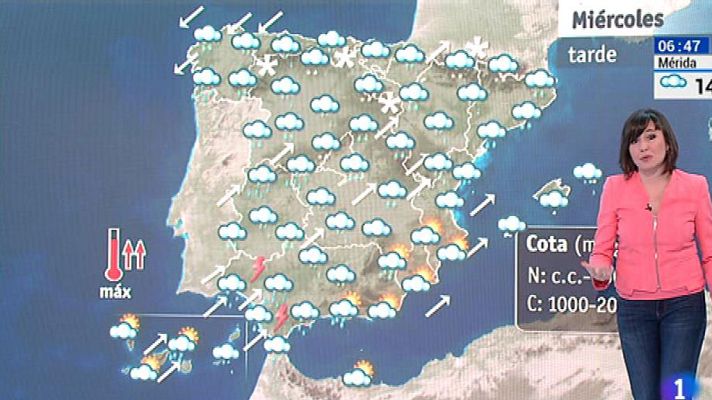 El tiempo - Este miércoles, habrá lluvias generalizadas y nevadas en el interior tercio norte y centro