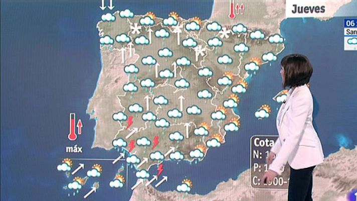El tiempo - Este jueves, se extienden las lluvias, remite la nieve y suben las temperaturas
