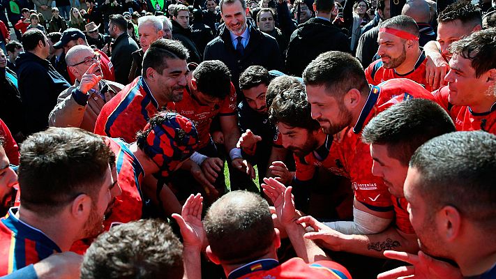 Telediario 1 - España, más cerca del Mundial de rugby tras arrollar a Alemania (84-10)