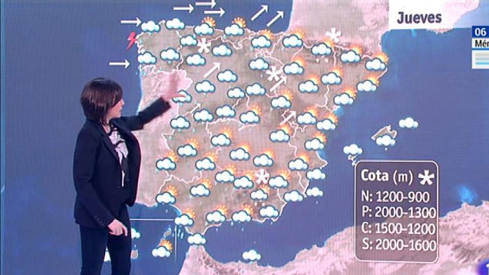 El tiempo - Este jueves habrá precipitaciones persistentes y viento con rachas fuertes