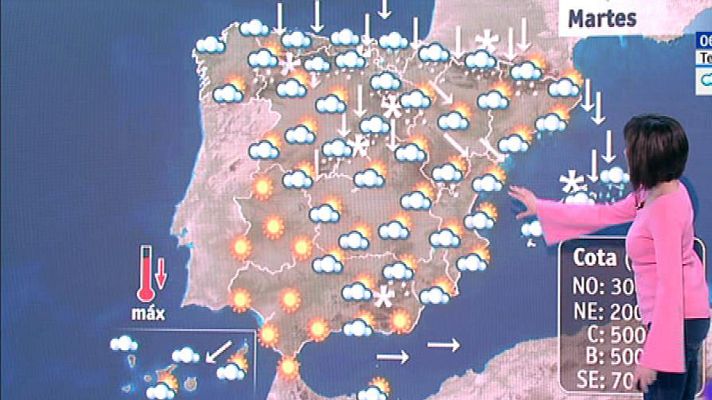 El tiempo - Este martes baja la cota de nieve y se desploman las temperaturas