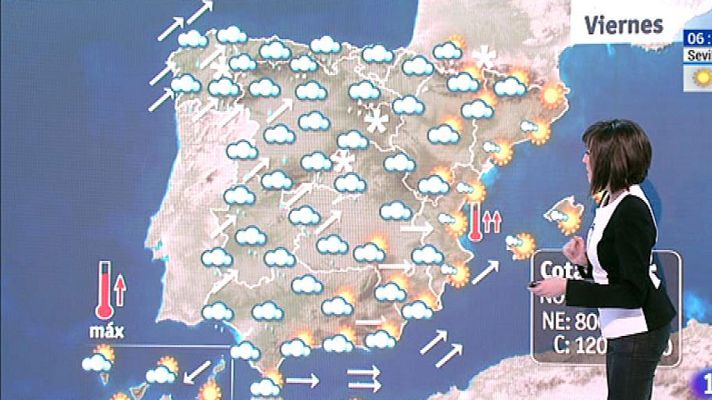 El tiempo - Este viernes, viento fuerte en Galicia, Cantábrico, vertiente atlántica y levante