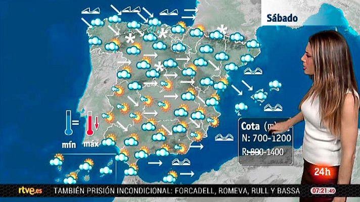 El tiempo - Viento muy fuerte en todo el país y lluvias en el norte y este peninsular y Baleares