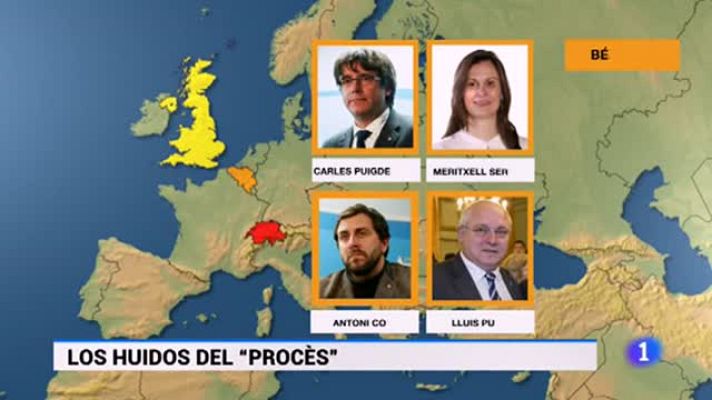 Telediario 1 - Estos son 7 los investigados por el "proces" huídos fuera de España