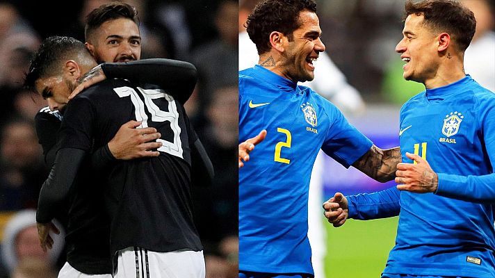 Telediario 1 - Argentina y Brasil ganan sus amistosos