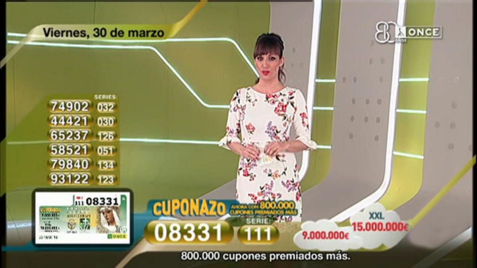 Sorteo ONCE - 30/03/18 - ver ahora