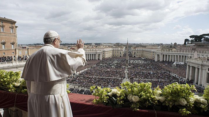 Telediario 1 - El papa Francisco imparte la bendición 'Urbi et Orbi', a la Ciudad y al Mundo