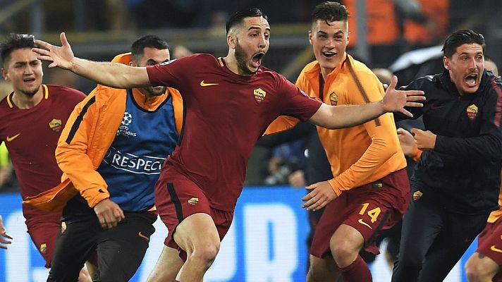 Telediario 1 - Así se vivió la victoria en el vestuario de la Roma