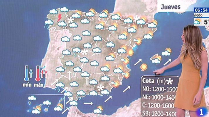El tiempo - Este jueves habrá lluvias localmente fuertes en el País Vasco, Navarra y sur de Andalucía