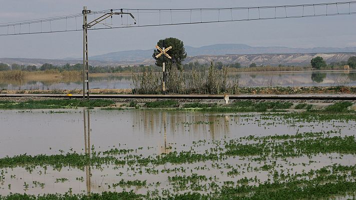  - La crecida del Ebro inunda los cultivos de Aragón ante el tempor de los agricultores