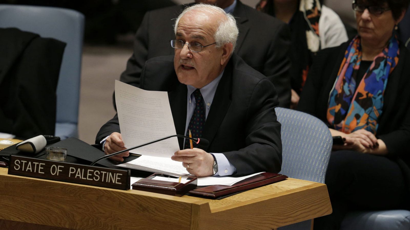 Declaraciones del embajador palestino ante Naciones Unidas, Riyad Mansur. | Ver