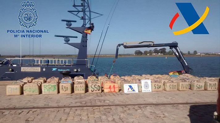 Telediario 1 - En el Campo Gibraltar (Cádiz) se ha incautado mas cocaína en cuatro meses que en todo 2017