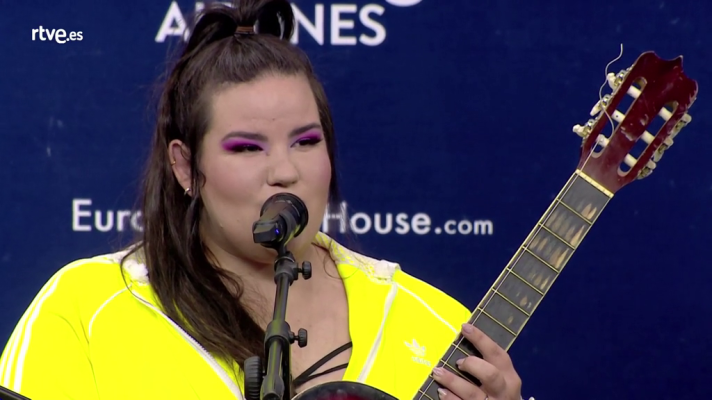 Eurovisión - Netta de Israel canta "Toy" en acústico delante de la prensa