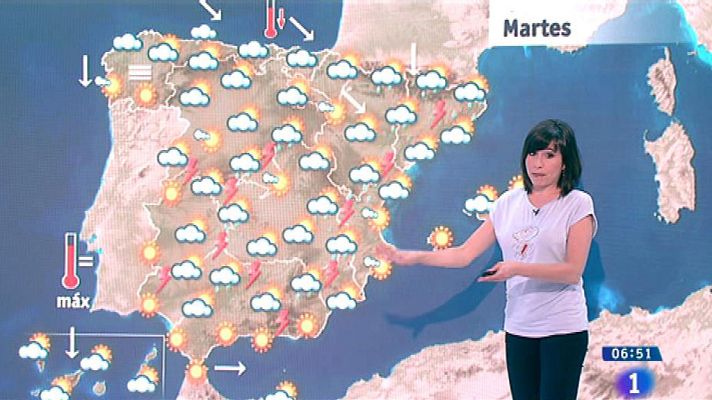 El tiempo - Este martes habrá chubascos fuertes en el interior este peninsular y en Mallorca