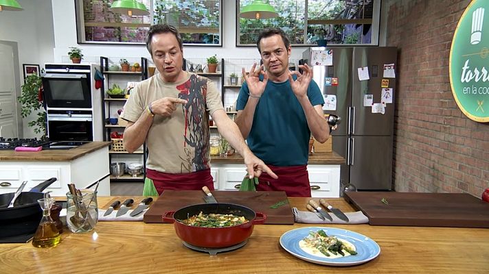 Torres en la cocina - Parmentier con espárragos y cazuelita de rape