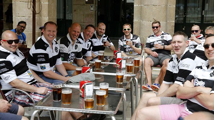 Telediario 1 - Bilbao acoge a 100.000 aficionados al rugby de Francia, Irlada y Gales para las finales continentales