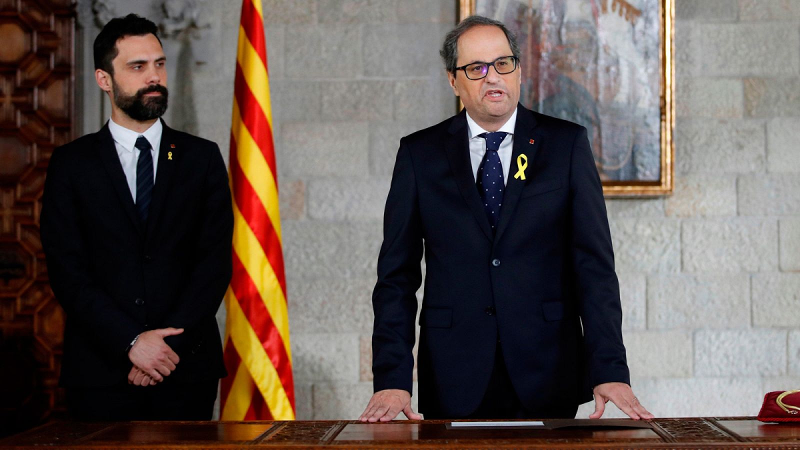 Torra toma posesión como president de la Generalitat sin presencia del Gobierno y sin aludir a la Constitución