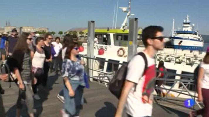 Telediario 1 - Las Islas Cíes, escenario de visitas turísticas por el buen tiempo