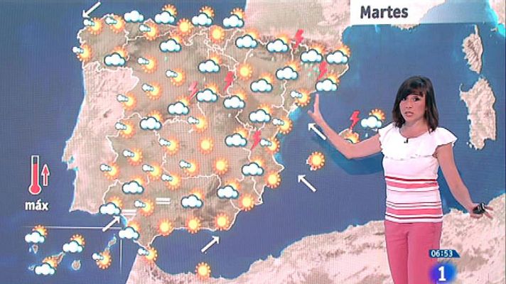 El tiempo - Este martes habrá lluvias localmente fuertes en Cataluña y este del Sistema Ibérico