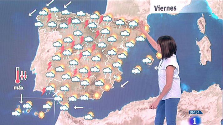 El tiempo - Las fuertes tormentas se repetirán este viernes en gran parte de la península