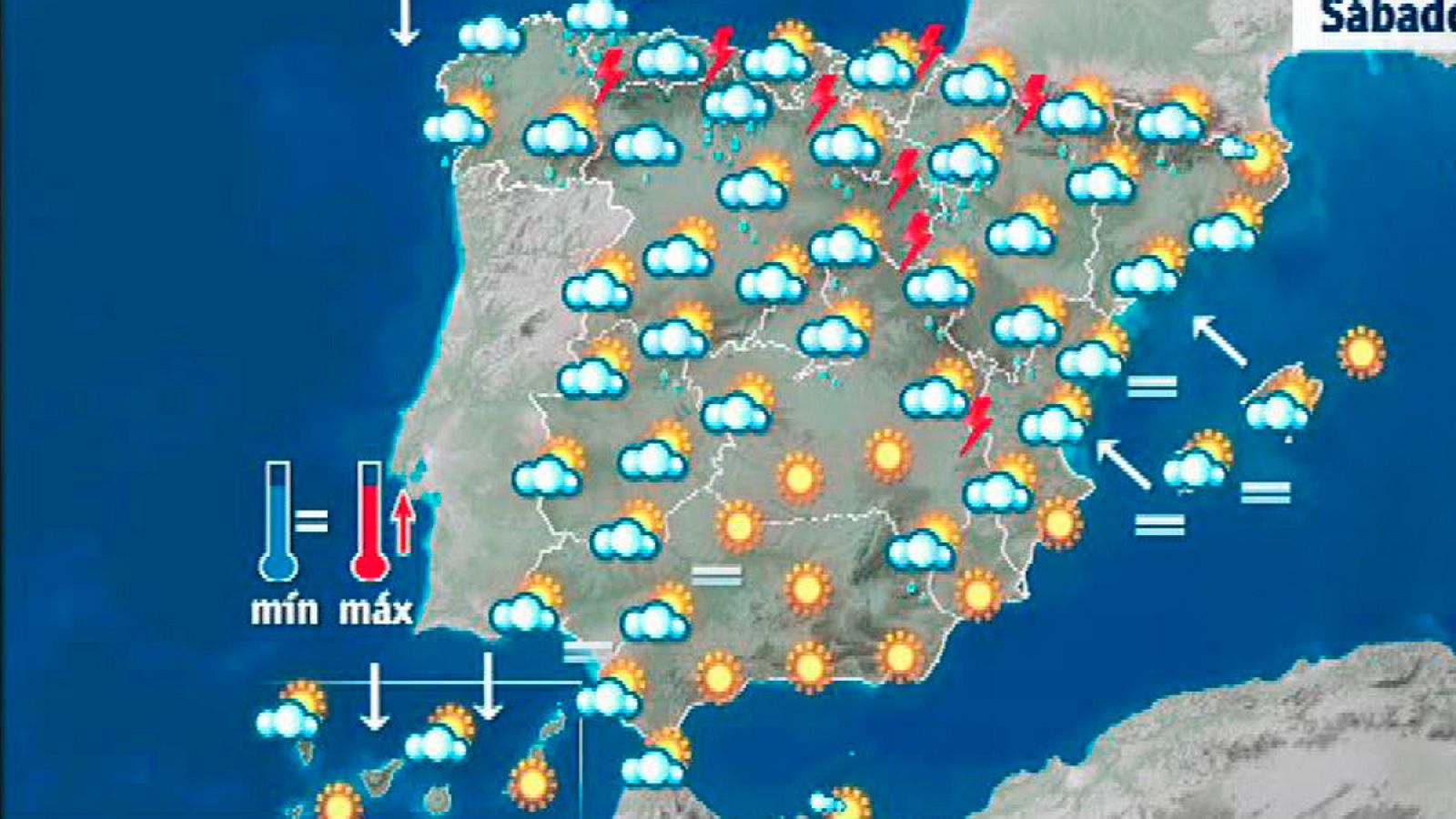 Lluvias en la mitad norte de la Península y temperaturas en ascenso