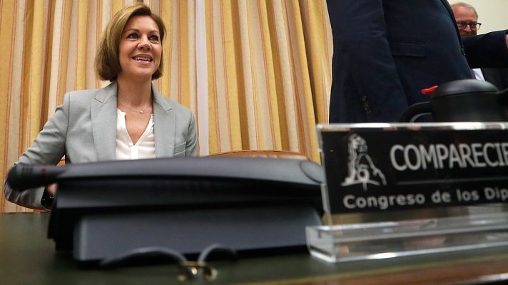 Telediario 1 - Cospedal niega la 'caja B' del PP y ve "tendenciosos" los argumentos del juez que dudan de la credibilidad de Rajoy