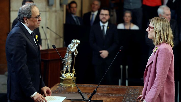 Telediario 1 - El Govern toma posesión poniendo fin al 155 y reivindicando la "república" catalana