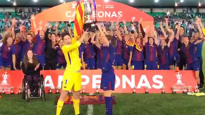 Telediario 1 - El Barcelona consigue su sexta Copa de la Reina al ganar al Atlético