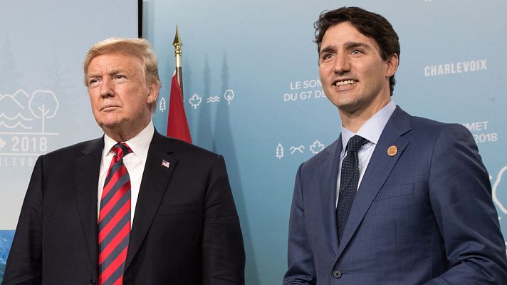 Telediario 1 - Trump retira por Twitter su apoyo al comunicado final de la Cumbre del G7