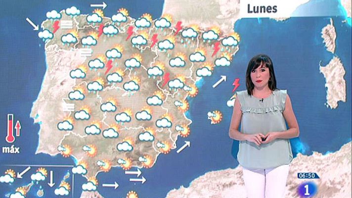 El tiempo - Este lunes habrá tormentas en el Cantábrico y el noreste con temperaturas en descenso