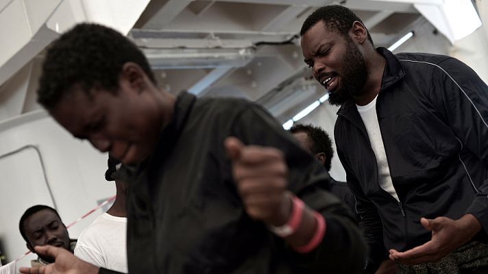 Telediario 1 - Los migrantes del Aquarius, agradecidos con España por acogerles