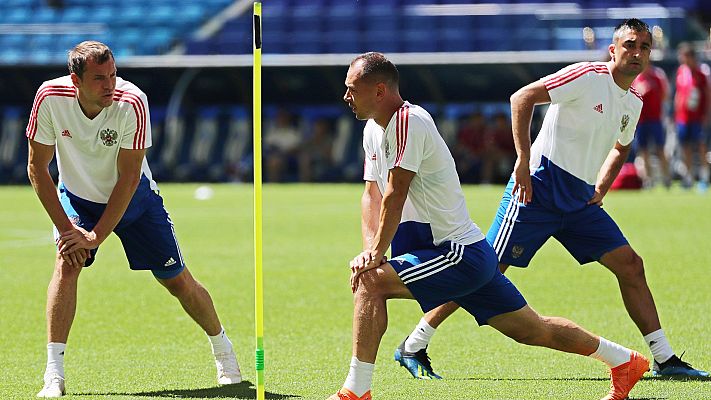 Telediario 1 - Mundial 2018. La selección rusa pone el cartel de favorita a España