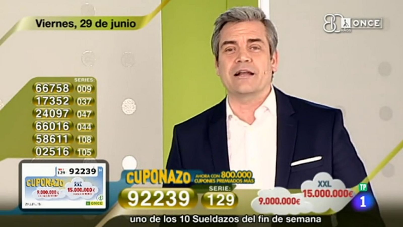 Sorteo ONCE - 29/06/18 - ver ahora