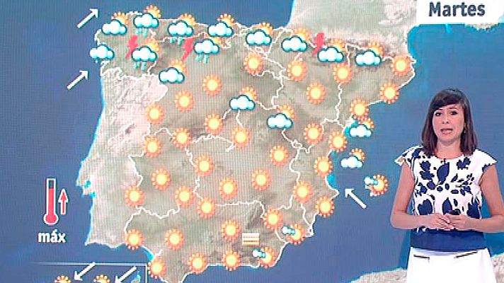 El tiempo - Este martes suben las temperaturas y continúan las tormenta en Galicia, el Cantábrico y Navarra