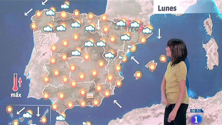 El tiempo - Este lunes, las temperaturas serán significativamente altas en el bajo Ebro y sur de Valencia