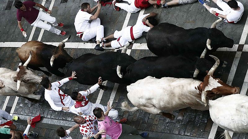 Sanfermines | As nos muestra la realizacin de TVE el espectculo de los encierros