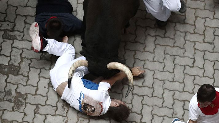 Telediario 1 - Sanfermines | El encierro de los Jandilla, el más accidentado hasta el momento