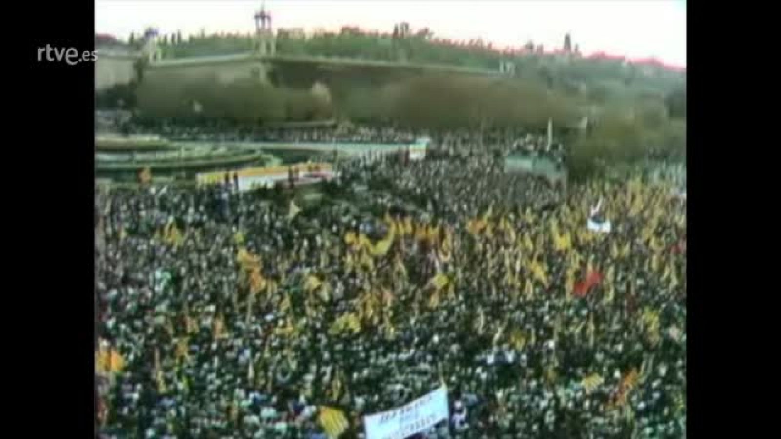 Historia de TVE - Primer gran evento en color: LLegada del President Tarradelles