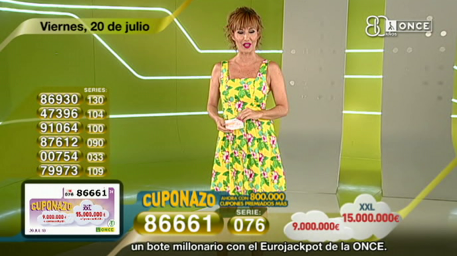 Sorteo ONCE - 20/07/18 - ver ahora