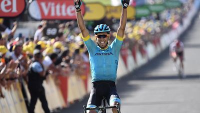 El ciclista espa�ol de Astana se ha adjudicado la 14� etapa del Tour de Francia, la primera espa�ola en esta edici�n de la ronda gala, al ganar en solitario.