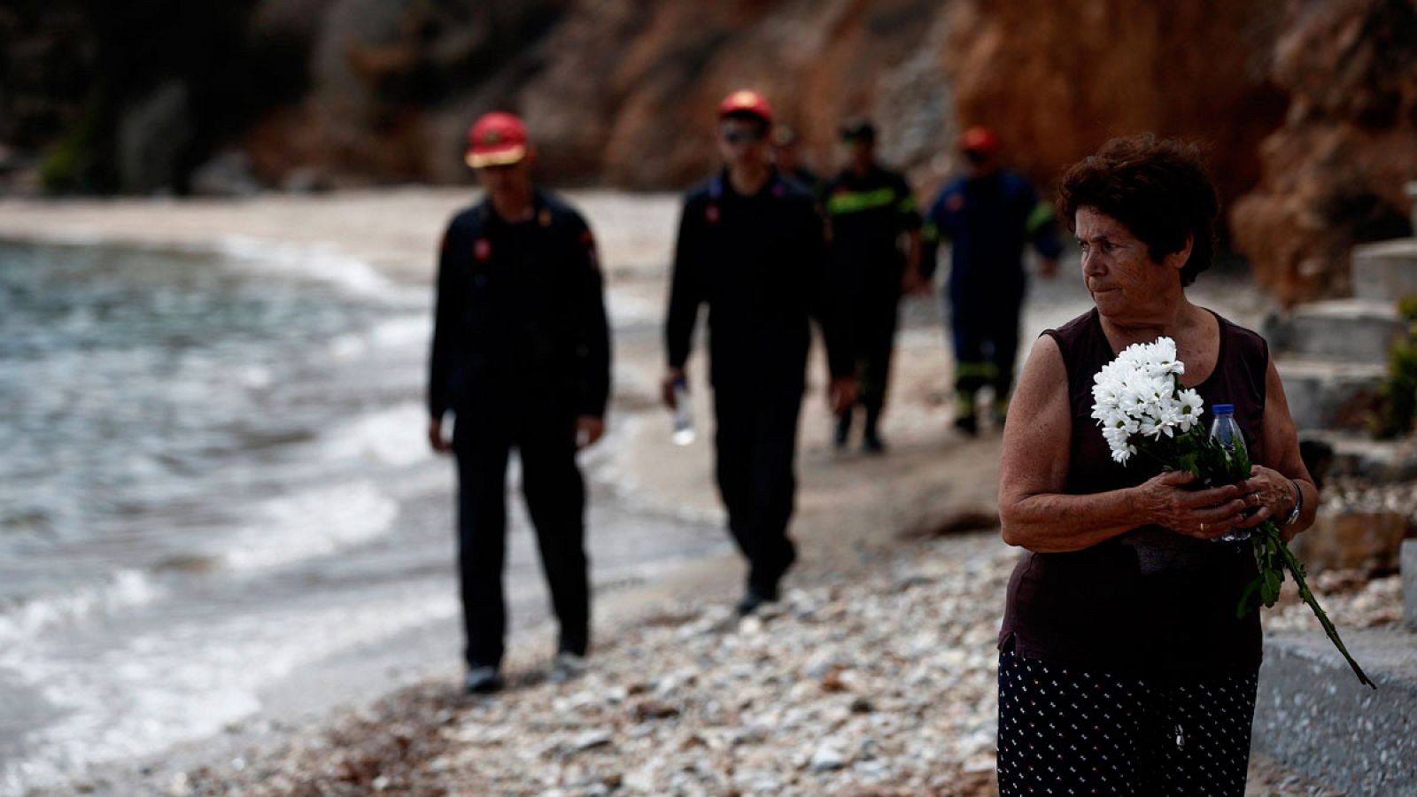 El mar fue el refugio de muchos griegos que huían de los incendios