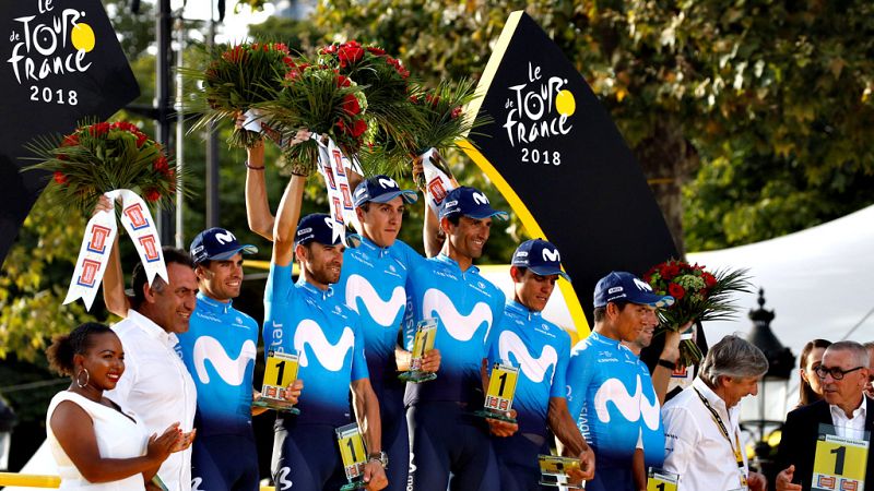 Tour 2018 | Movistar, en el podio de París como el mejor equipo