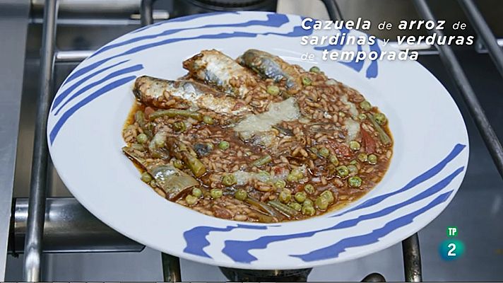 La ciencia de la salud - Cazuela de arroz de sardinas y verduras de temporada