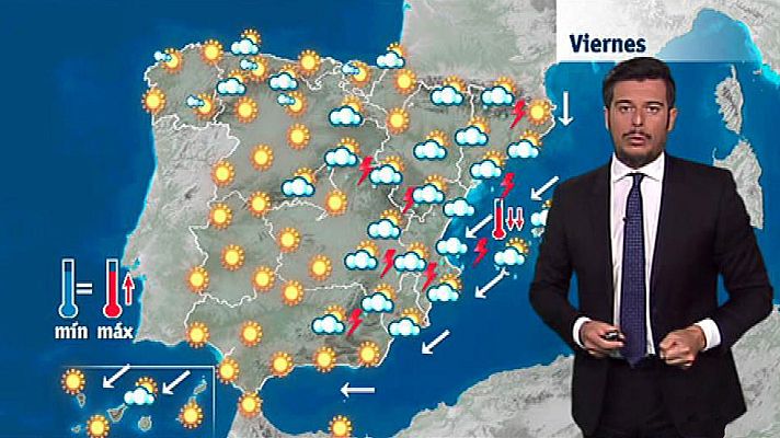 El tiempo - Subida de temperaturas en el oeste y tormentas fuertes en el tercio oriental