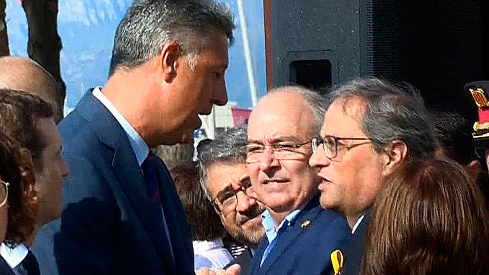 Albiol recrimina a Torra su amenaza de "atacar" al Estado en una tensa conversación en el homenaje en Cambrils