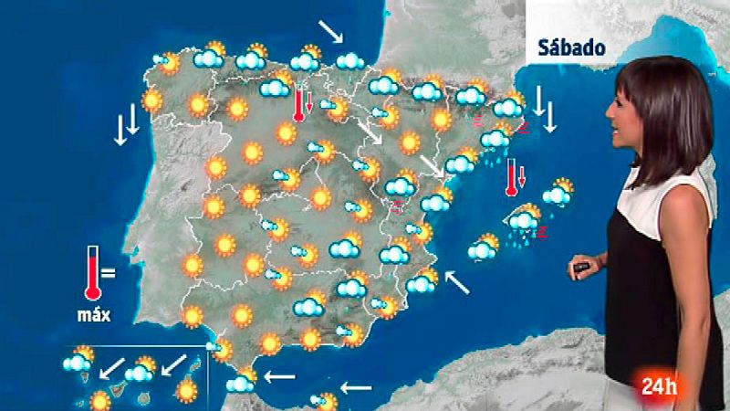 Chubascos y tormentas en Baleares y en el extremo norte peninsular