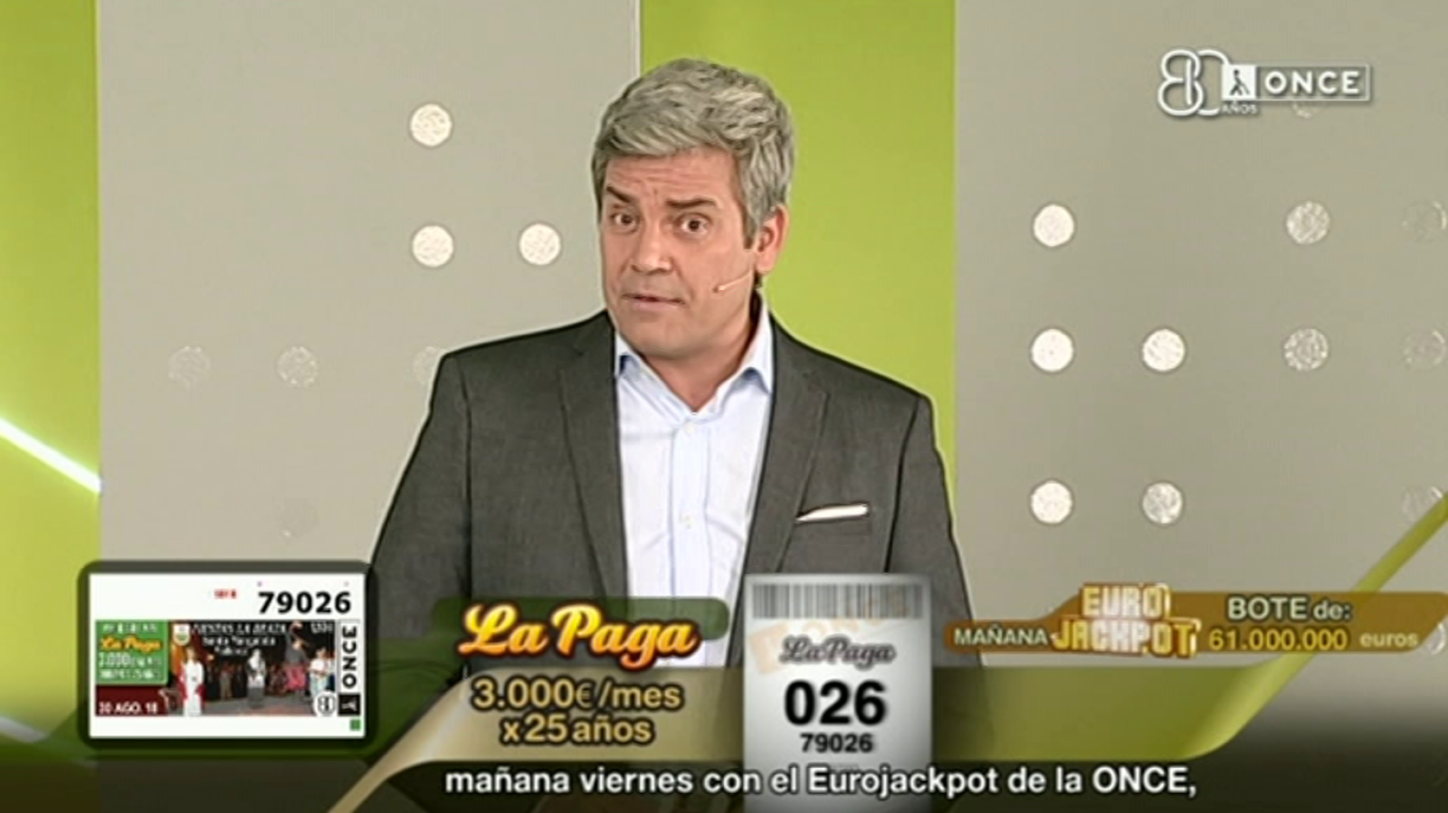 Sorteo ONCE - 30/08/18